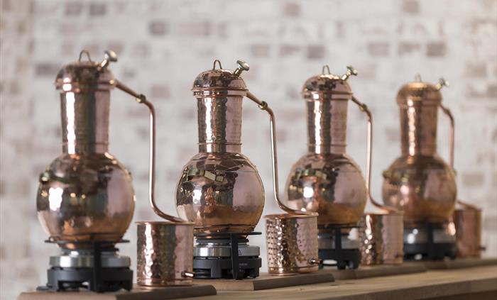 Mini Stills in our Gin Making Suite
